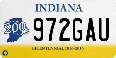 IN license plate 972GAU