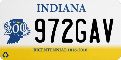 IN license plate 972GAV