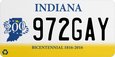 IN license plate 972GAY