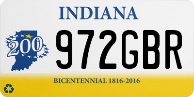 IN license plate 972GBR