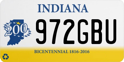 IN license plate 972GBU