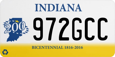 IN license plate 972GCC
