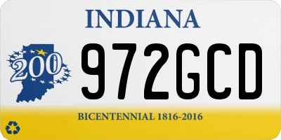 IN license plate 972GCD