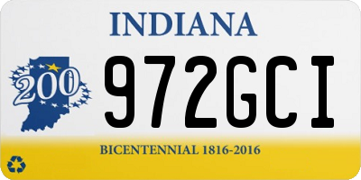 IN license plate 972GCI