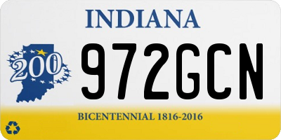 IN license plate 972GCN