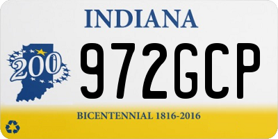 IN license plate 972GCP