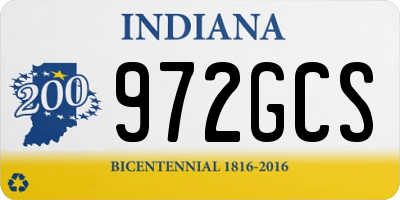 IN license plate 972GCS