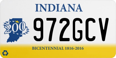 IN license plate 972GCV