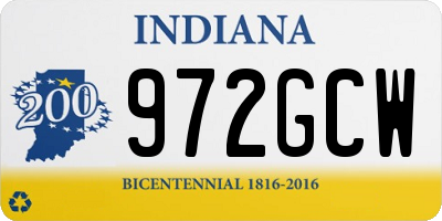 IN license plate 972GCW