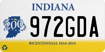 IN license plate 972GDA