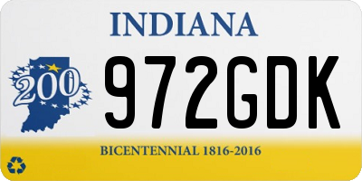 IN license plate 972GDK
