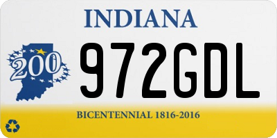 IN license plate 972GDL