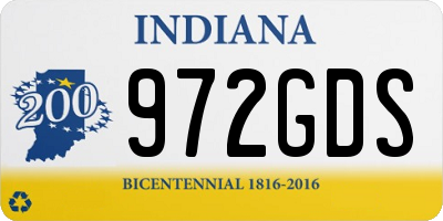 IN license plate 972GDS
