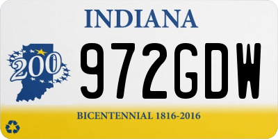 IN license plate 972GDW