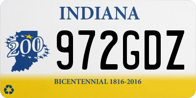IN license plate 972GDZ