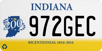 IN license plate 972GEC