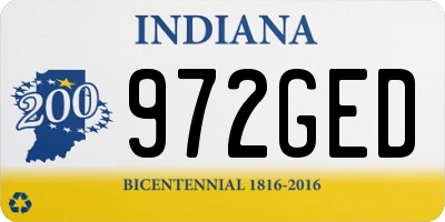 IN license plate 972GED