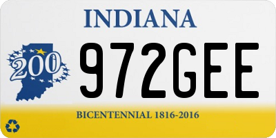 IN license plate 972GEE