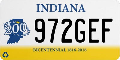 IN license plate 972GEF