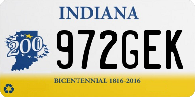 IN license plate 972GEK