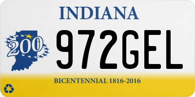 IN license plate 972GEL