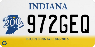 IN license plate 972GEQ