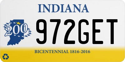 IN license plate 972GET