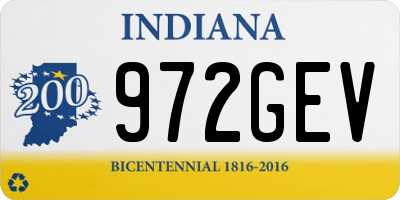 IN license plate 972GEV
