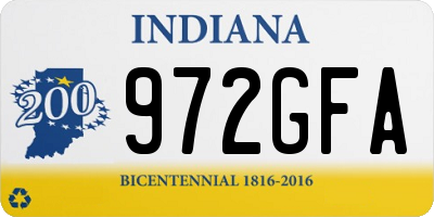IN license plate 972GFA