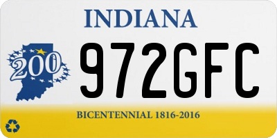 IN license plate 972GFC