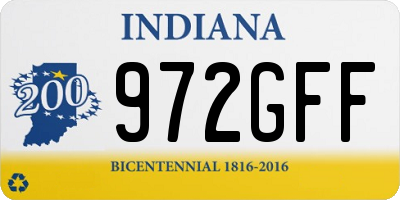 IN license plate 972GFF