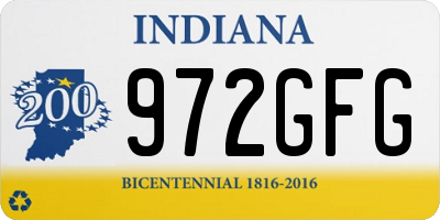 IN license plate 972GFG