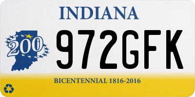 IN license plate 972GFK