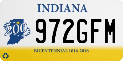 IN license plate 972GFM