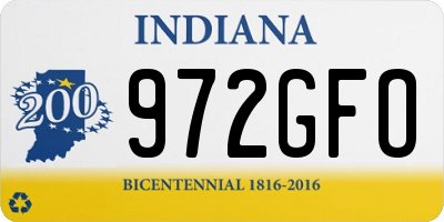 IN license plate 972GFO