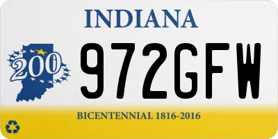 IN license plate 972GFW