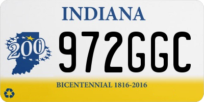 IN license plate 972GGC