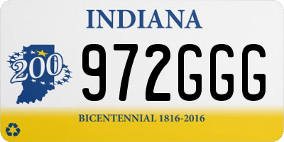 IN license plate 972GGG
