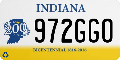IN license plate 972GGO