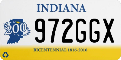 IN license plate 972GGX