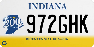 IN license plate 972GHK
