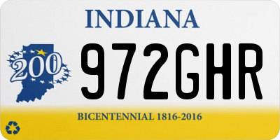 IN license plate 972GHR
