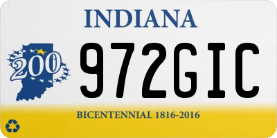 IN license plate 972GIC