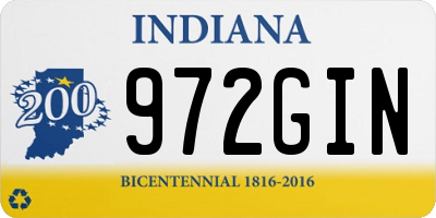 IN license plate 972GIN