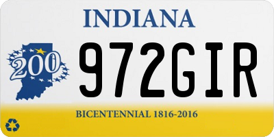 IN license plate 972GIR