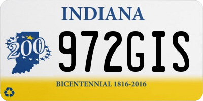 IN license plate 972GIS