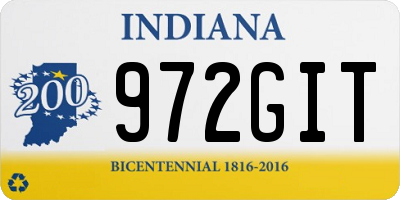 IN license plate 972GIT