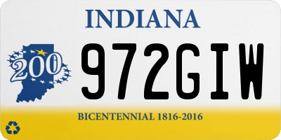IN license plate 972GIW