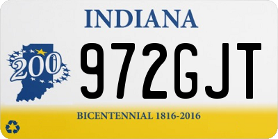 IN license plate 972GJT