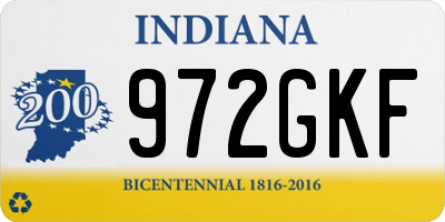 IN license plate 972GKF